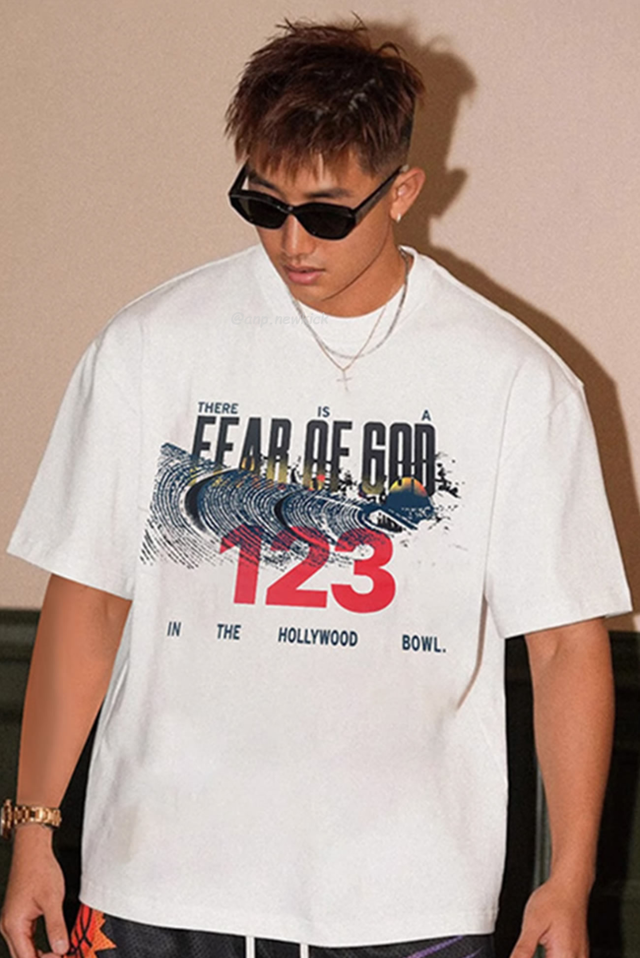 Fear Of God X Rrr 123 Co Branded Letter Printed Short Sleeve T Shirt White (2) - www.newkick.vip